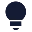 Lightbulb icon with solid sharp style