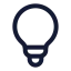 Lightbulb icon with stroke rounded style
