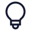 Lightbulb icon with stroke sharp style
