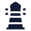 Lighthouse icon with solid sharp style