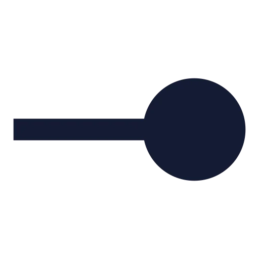 Line Dot Right Horizontal Icon in Solid Sharp style