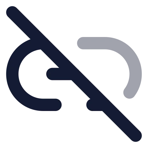 Link Off 02 Icon in Bulk Rounded style