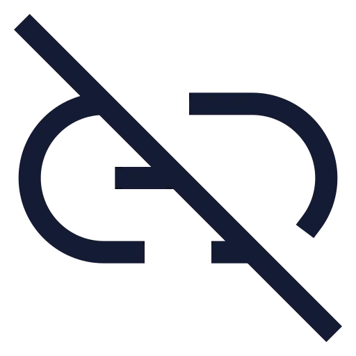 Link Off 02 Icon in Stroke Sharp style