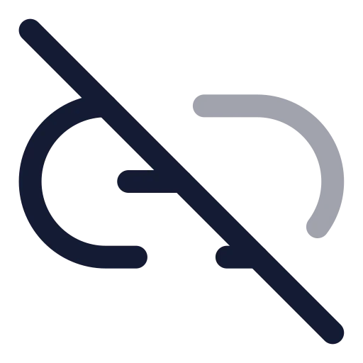Link Off 02 Icon in Twotone Rounded style