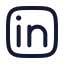 Linkedin icon with stroke rounded style