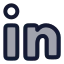 Linkedin icon with duotone rounded style