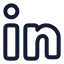 Linkedin icon with stroke rounded style