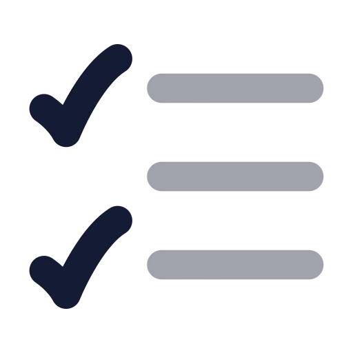 List Checks Icon in Bulk Rounded style