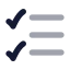 Listchecks icon with bulk rounded style