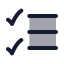 Listchecks icon with duotone rounded style