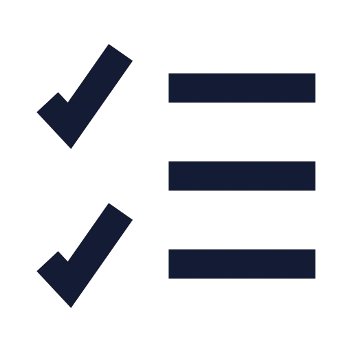 List Checks Icon in Solid Sharp style