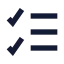 Listchecks icon with solid sharp style