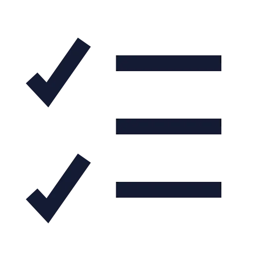 List Checks Icon in Stroke Sharp style