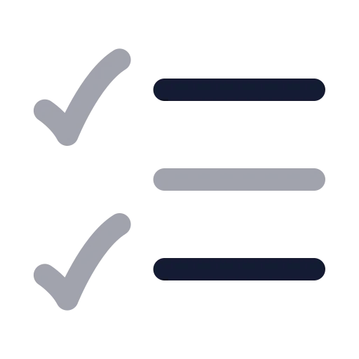 List Checks Icon in Twotone Rounded style