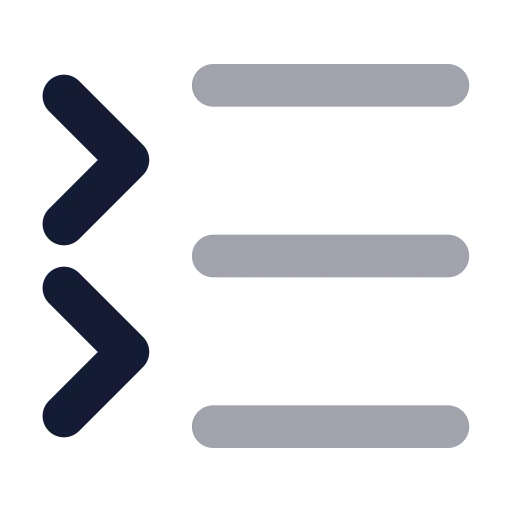 List Collapse Icon in Bulk Rounded style