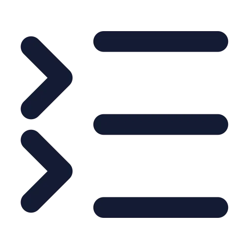 List Collapse Icon in Solid Rounded style