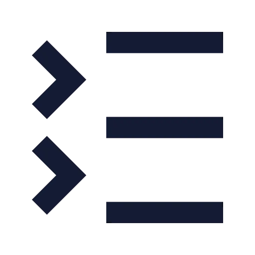 List Collapse Icon in Solid Sharp style