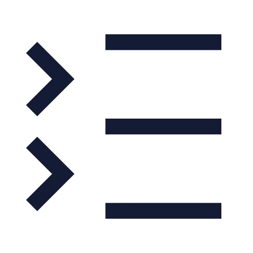 List Collapse Icon in Stroke Sharp style