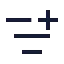 Listfilterplus icon with stroke sharp style