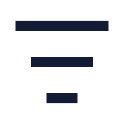 List Filter Icon in Solid Sharp style