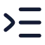 Listindentincrease icon with solid rounded style