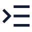 Listindentincrease icon with solid sharp style