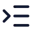 Listindentincrease icon with solid standard style