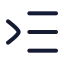 Listindentincrease icon with stroke rounded style