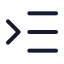 Listindentincrease icon with stroke standard style