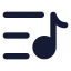 Listmusic icon with solid rounded style