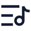 Listmusic icon with solid sharp style