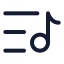 Listmusic icon with stroke rounded style