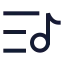 Listmusic icon with stroke sharp style