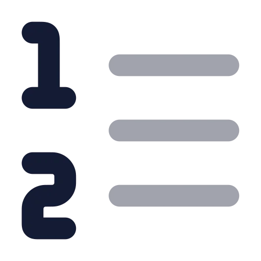 List Ordered Icon in Bulk Rounded style