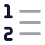Listordered icon with duotone rounded style