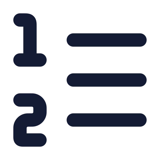 List Ordered Icon in Solid Rounded style