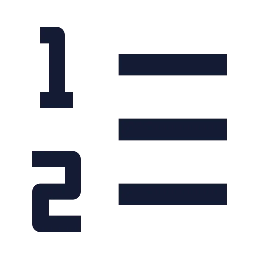 List Ordered Icon in Solid Sharp style