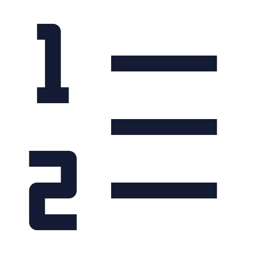 List Ordered Icon in Stroke Sharp style