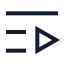 Listvideo icon with stroke sharp style