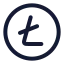 Litecoin icon with stroke rounded style