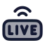 Livestreaming icon with duotone rounded style