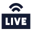 Livestreaming icon with solid sharp style