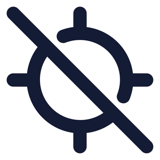 Locate Off Icon in Solid Rounded style