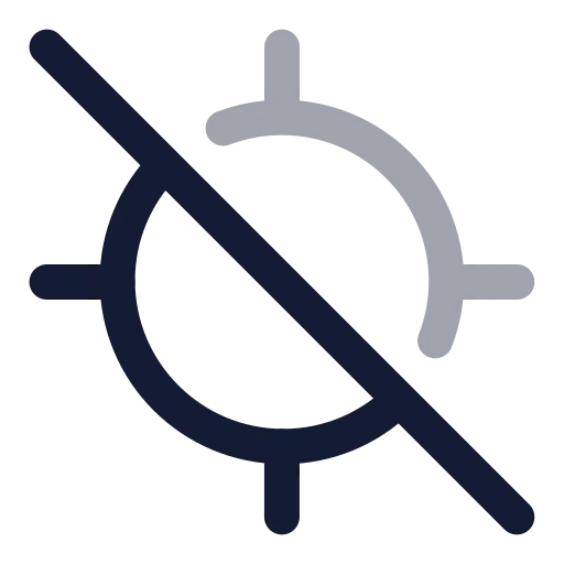 Locate Off Icon in Twotone Rounded style
