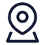 Location icon with stroke sharp style