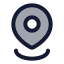 Location icon with duotone standard style