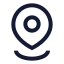 Location icon with stroke sharp style