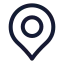 Location icon with stroke sharp style
