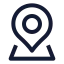 Location icon with stroke sharp style