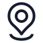 Location icon with stroke sharp style